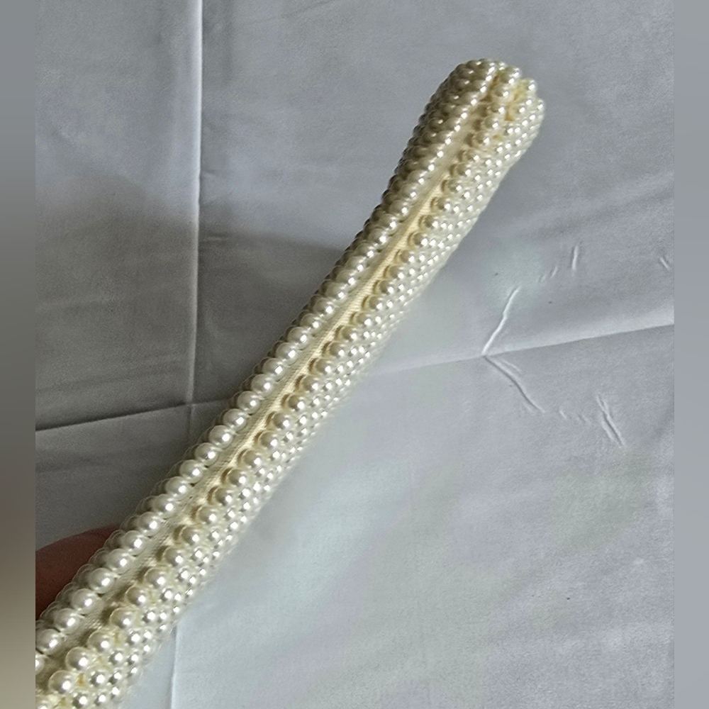 Vintage Purses Bundle 2 Pack Cream Leather Shoulder Bag,Beaded Pearl Clutch - Picture 12 of 12